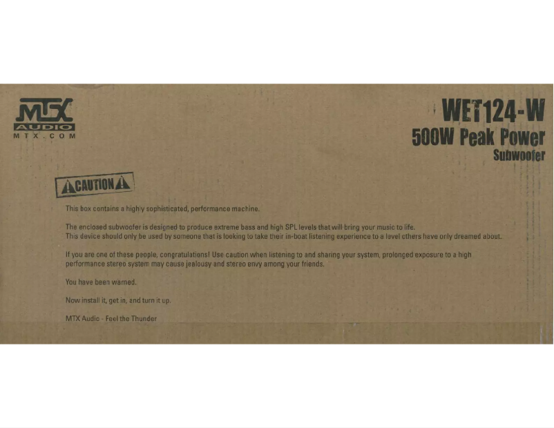 Página 1 del manual Manual de usuario MTX Audio WET124-W