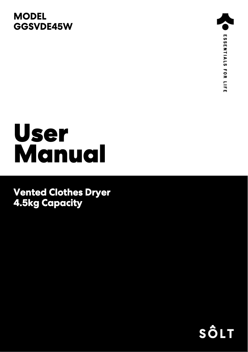 Page 1 de la notice Manuel utilisateur Sôlt GGSVDE45W