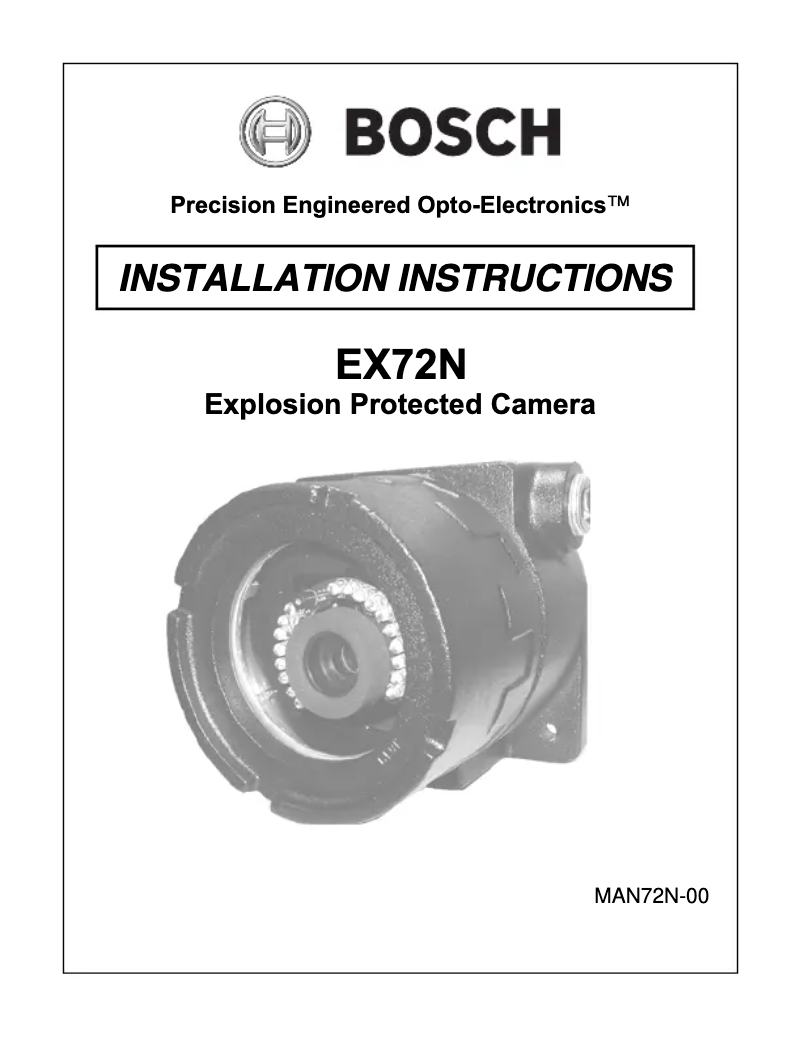 Page 1 of the manual User Manual Bosch EX72N