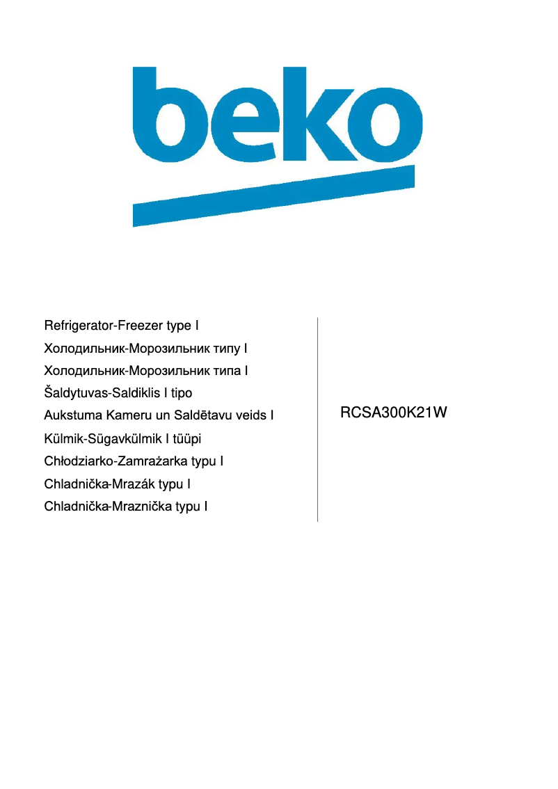 Page 1 de la notice Manuel utilisateur Beko RCSA300K21W