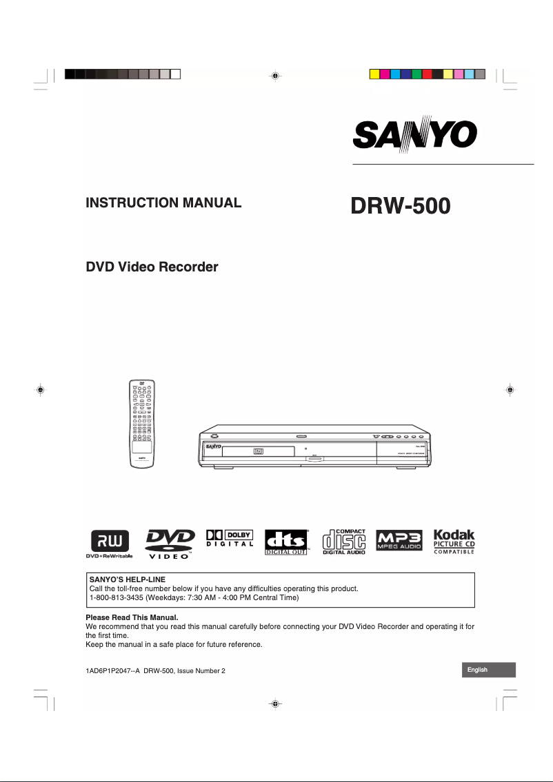 Image de la première page du manuel de l'appareil DRW-500
