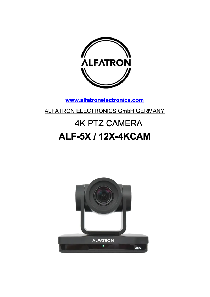 Image de la première page du manuel de l'appareil ALF-12X-4KCAM