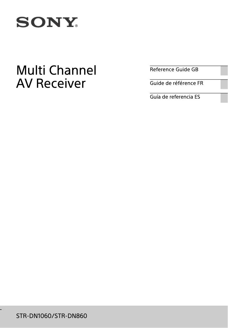 Page 1 de la notice Manuel utilisateur Sony STR-DN1060