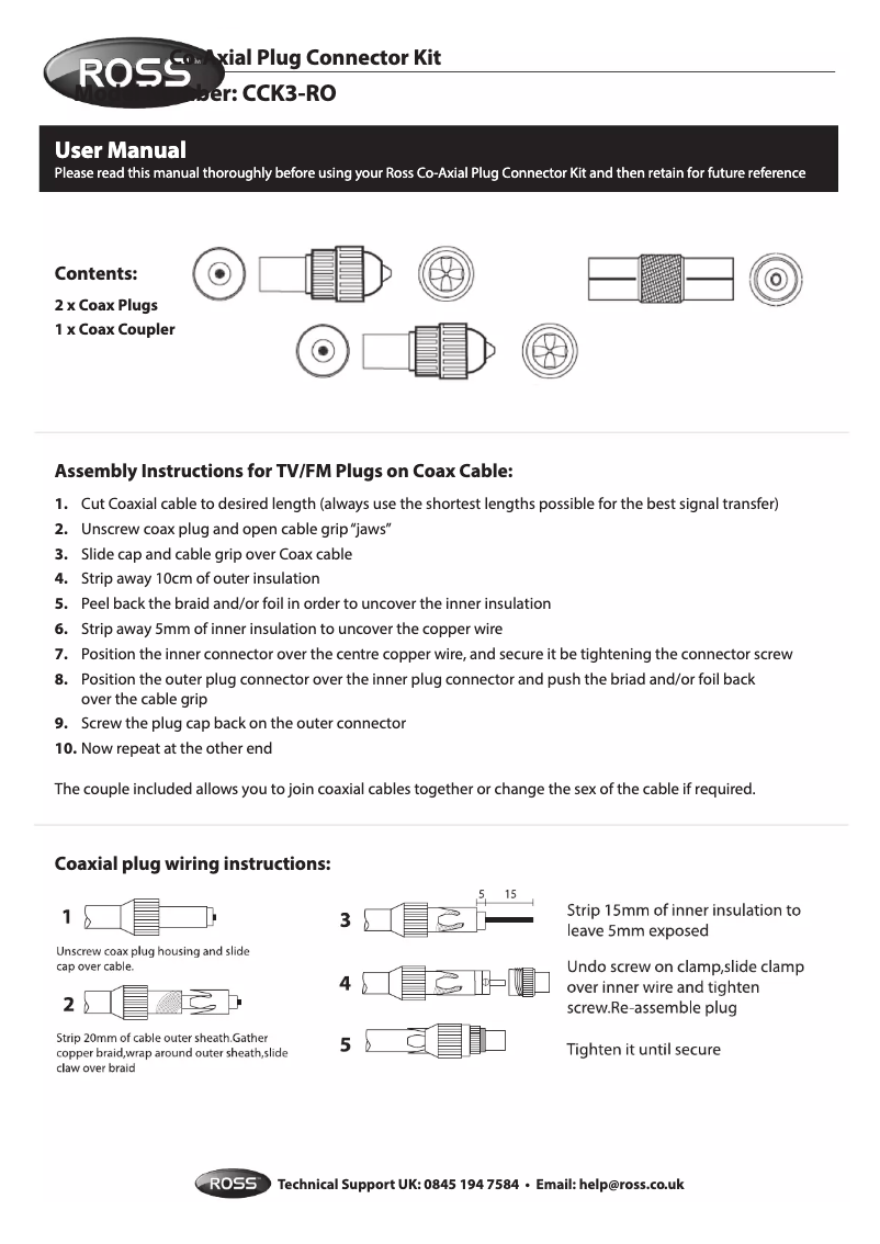 Image de la première page du manuel de l'appareil CCK3-RO