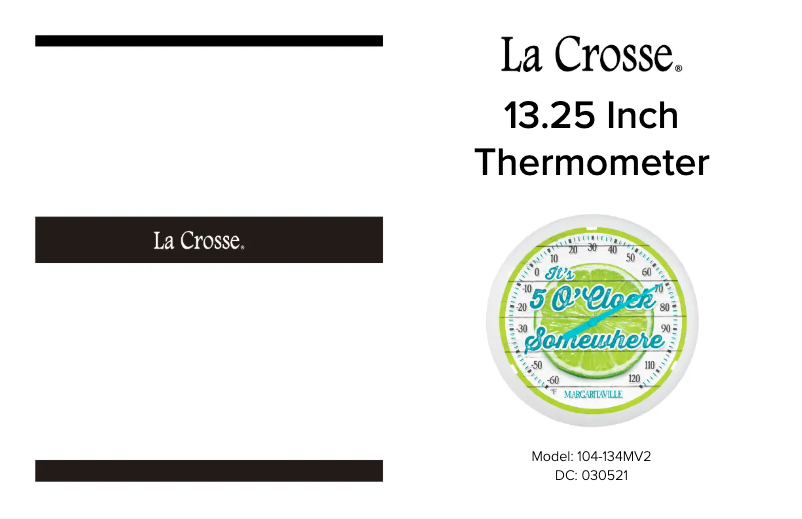 Page n°1 - Manuel utilisateur La Crosse Technology 104-134MV2