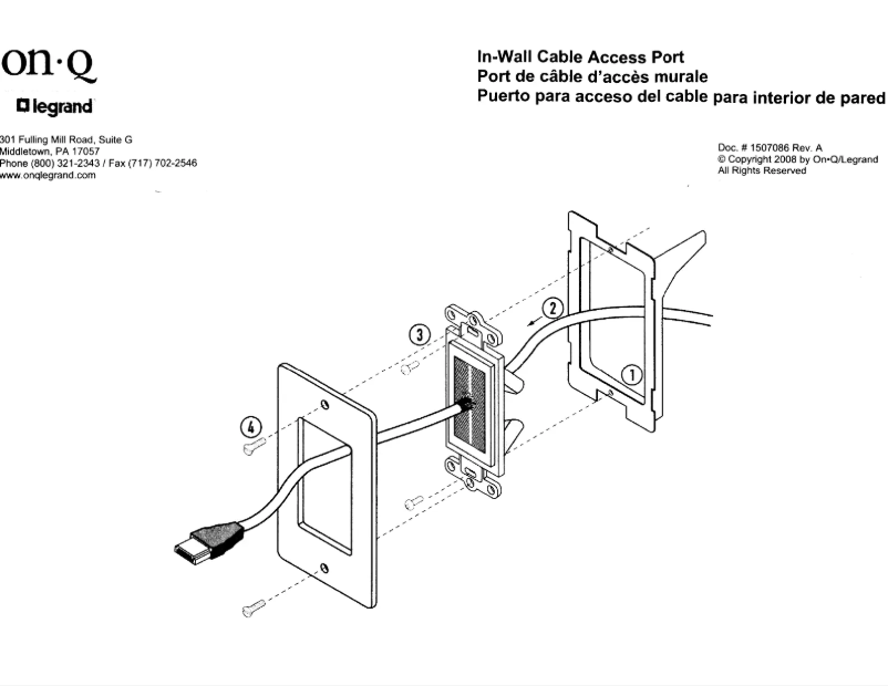 Page n°1 - Manuel utilisateur On-Q WP1014WHV1