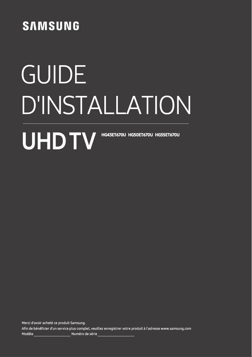 Image de la première page du manuel de l'appareil HG43ET670U