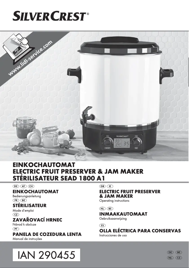 Page n°1 - Manuel utilisateur SilverCrest SEAD 1800 A1