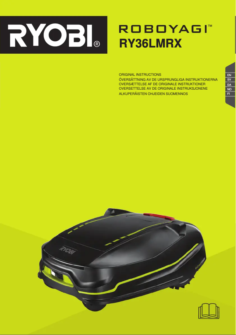Page 1 de la notice Fiche technique RYOBI ROBOYAGI RY36LMRX