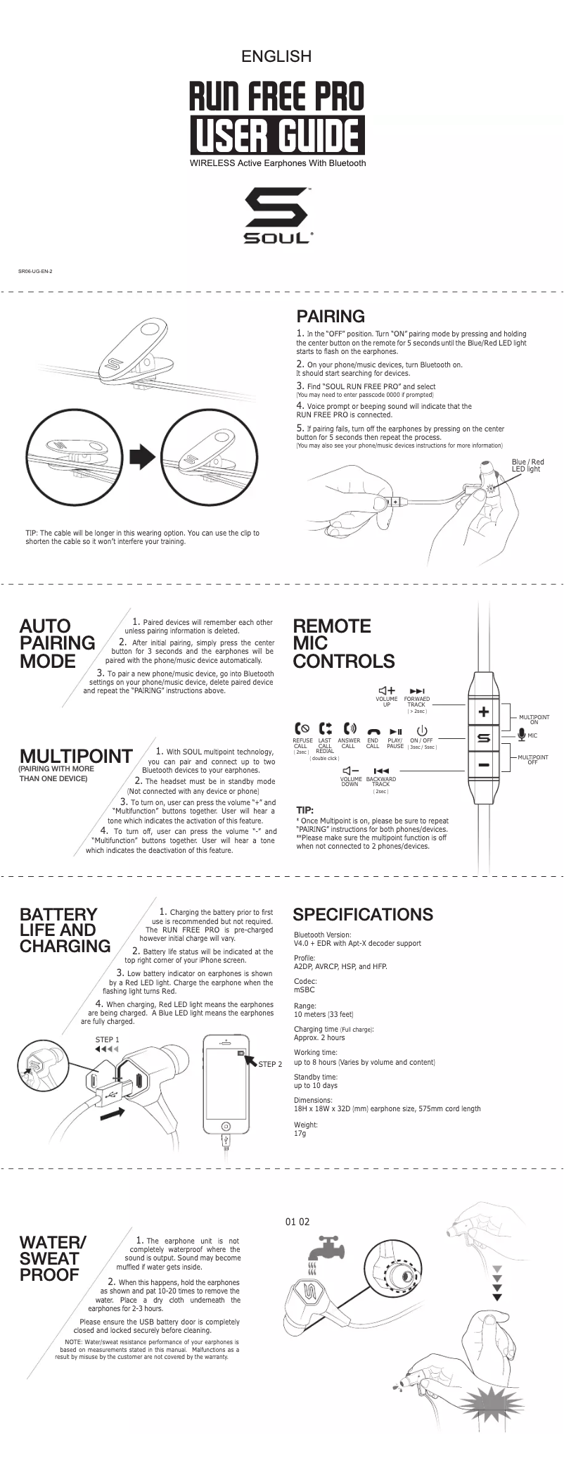 Page n°1 - Manuel utilisateur Soul Run Free Pro