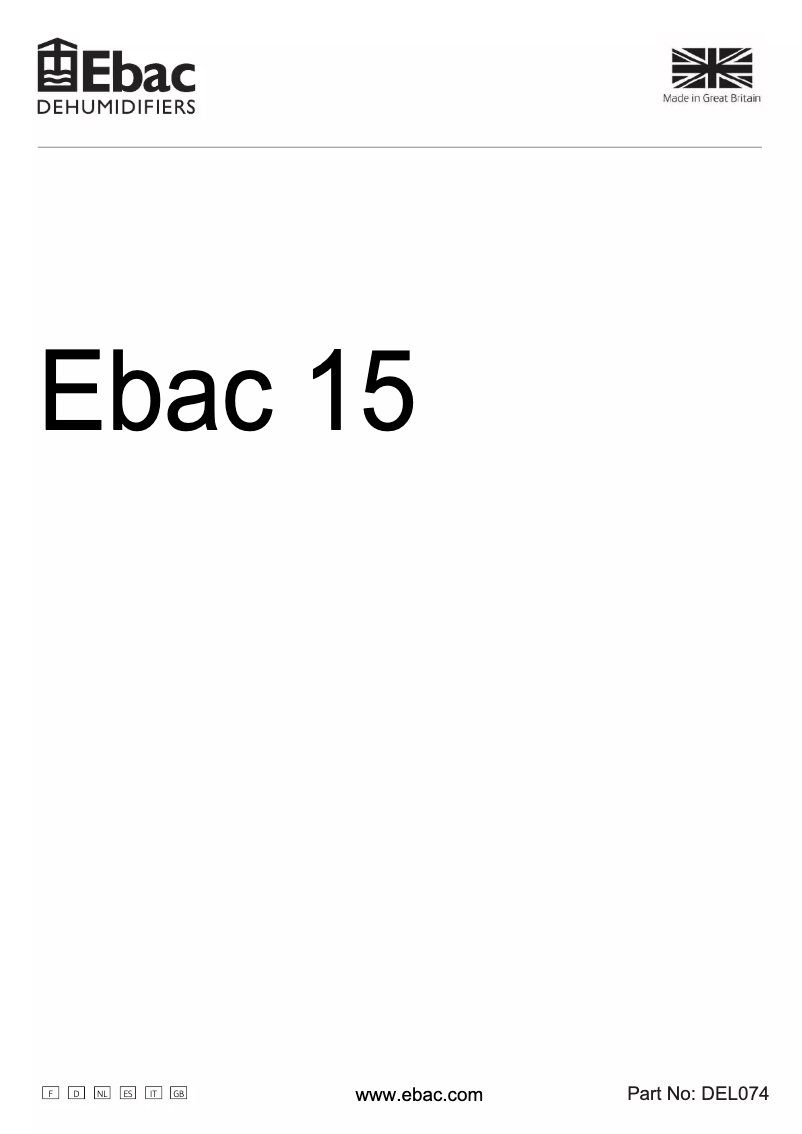 Page n°1 - Manuel utilisateur Ebac 15