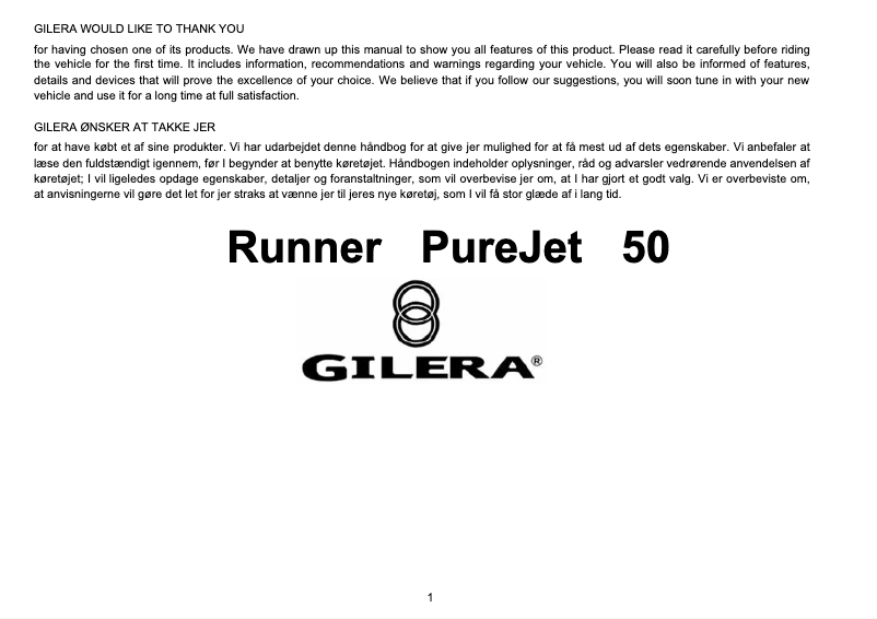Image de la première page du manuel de l'appareil PureJet 50 (2003)