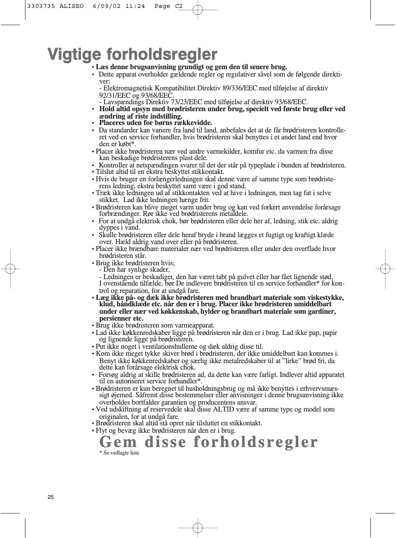 Image de la première page du manuel de l'appareil Aliseo 5310