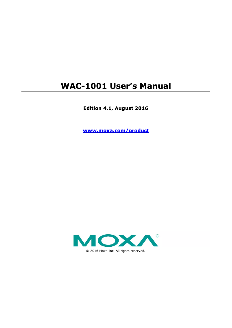 Page 1 de la notice Manuel utilisateur Moxa WAC-1001-T