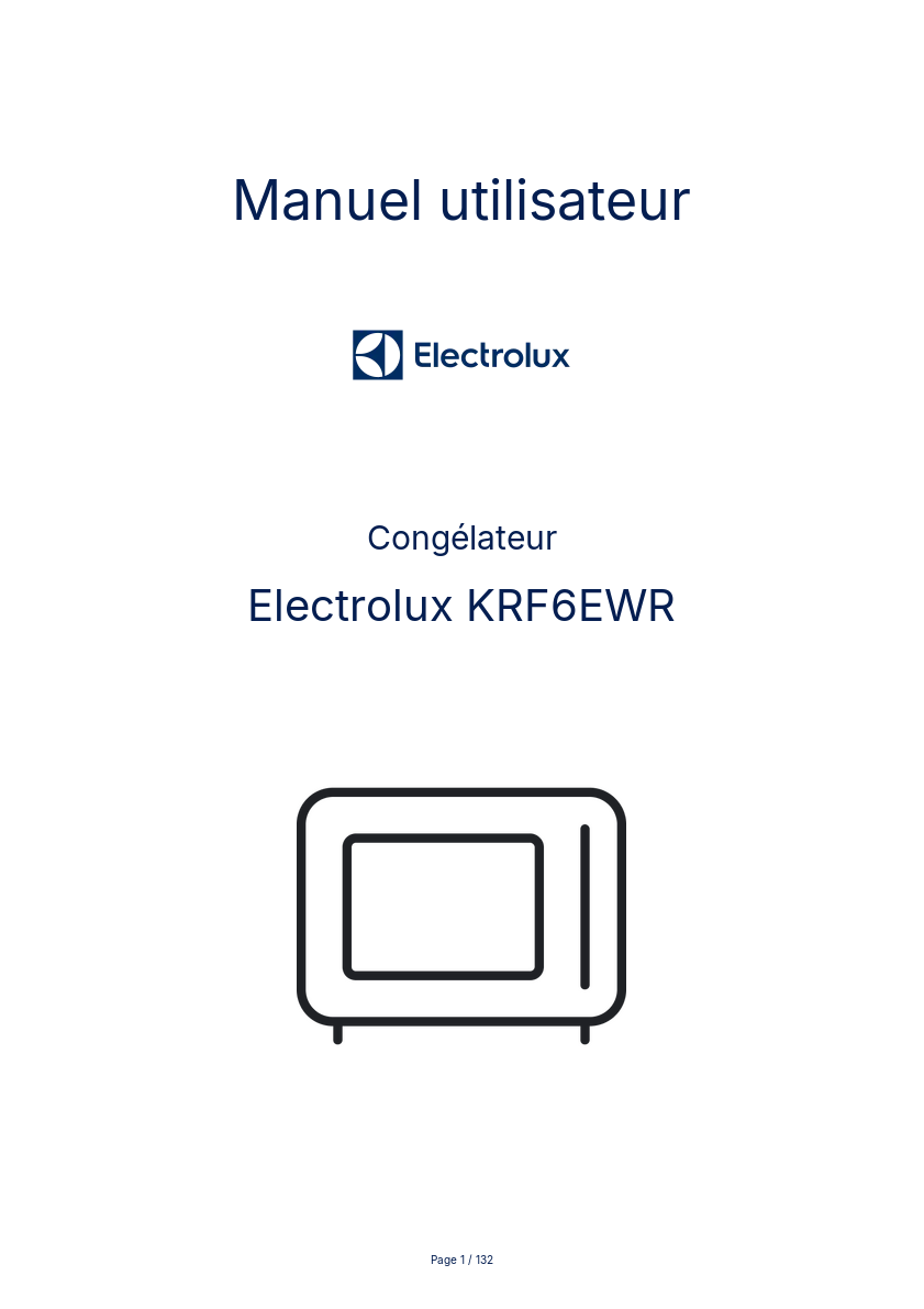 Image de la première page du manuel de l'appareil KRF6EWR