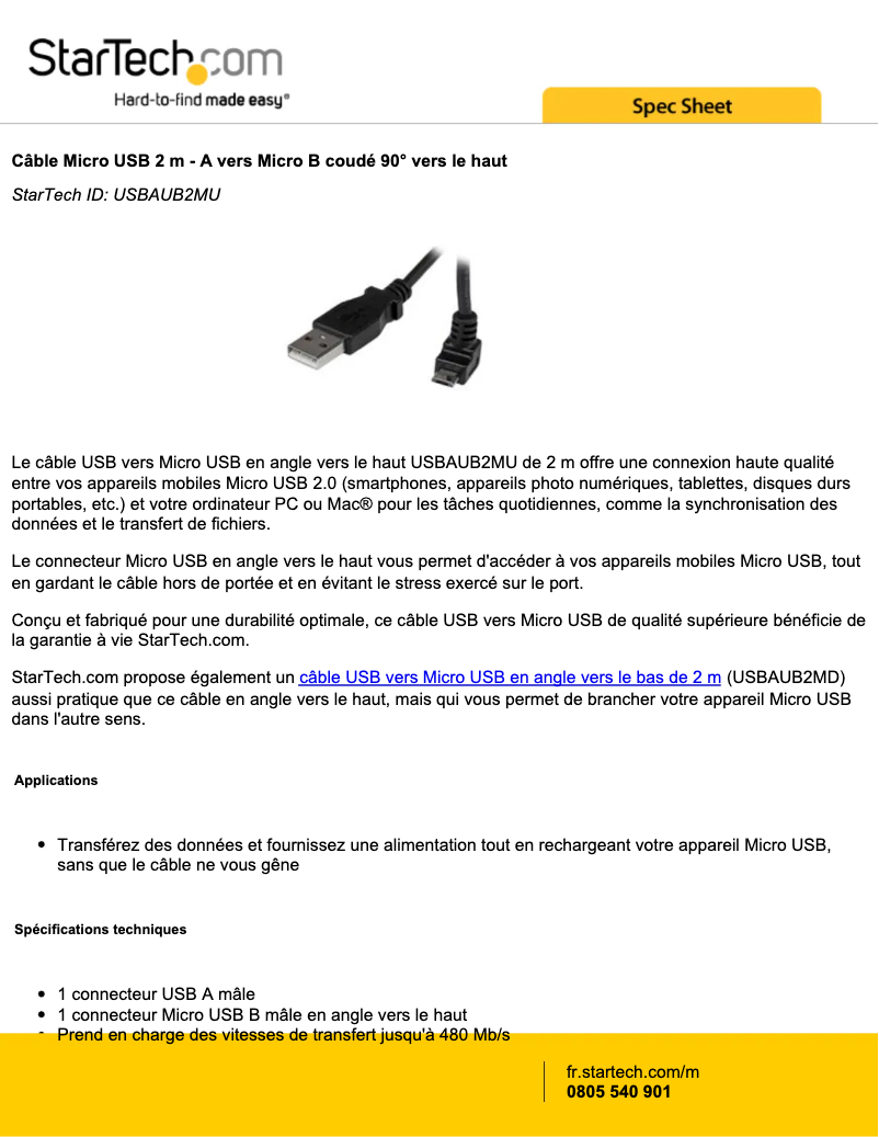 Image de la première page du manuel de l'appareil USBAUB2MU