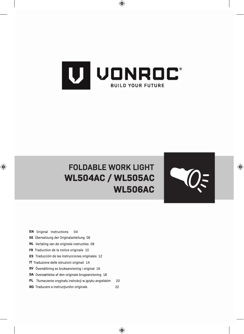 Page n°1 - Manuel utilisateur Vonroc WL506AC