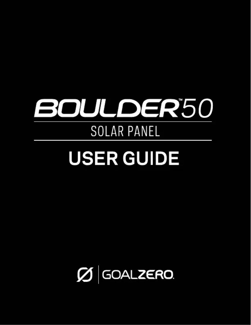 First page image of the manual for Boulder 50