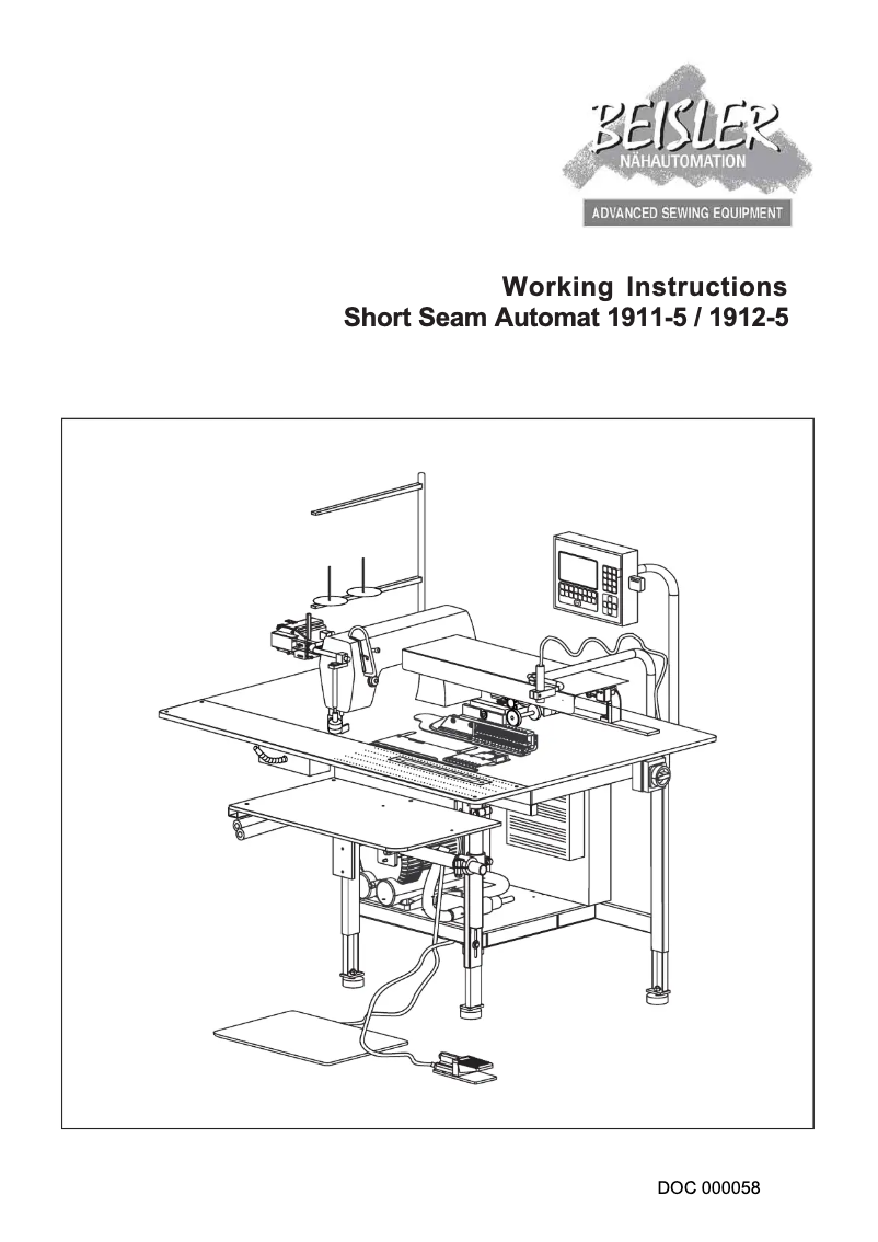 Page n°1 - Manuel utilisateur Dürkopp Adler 1911