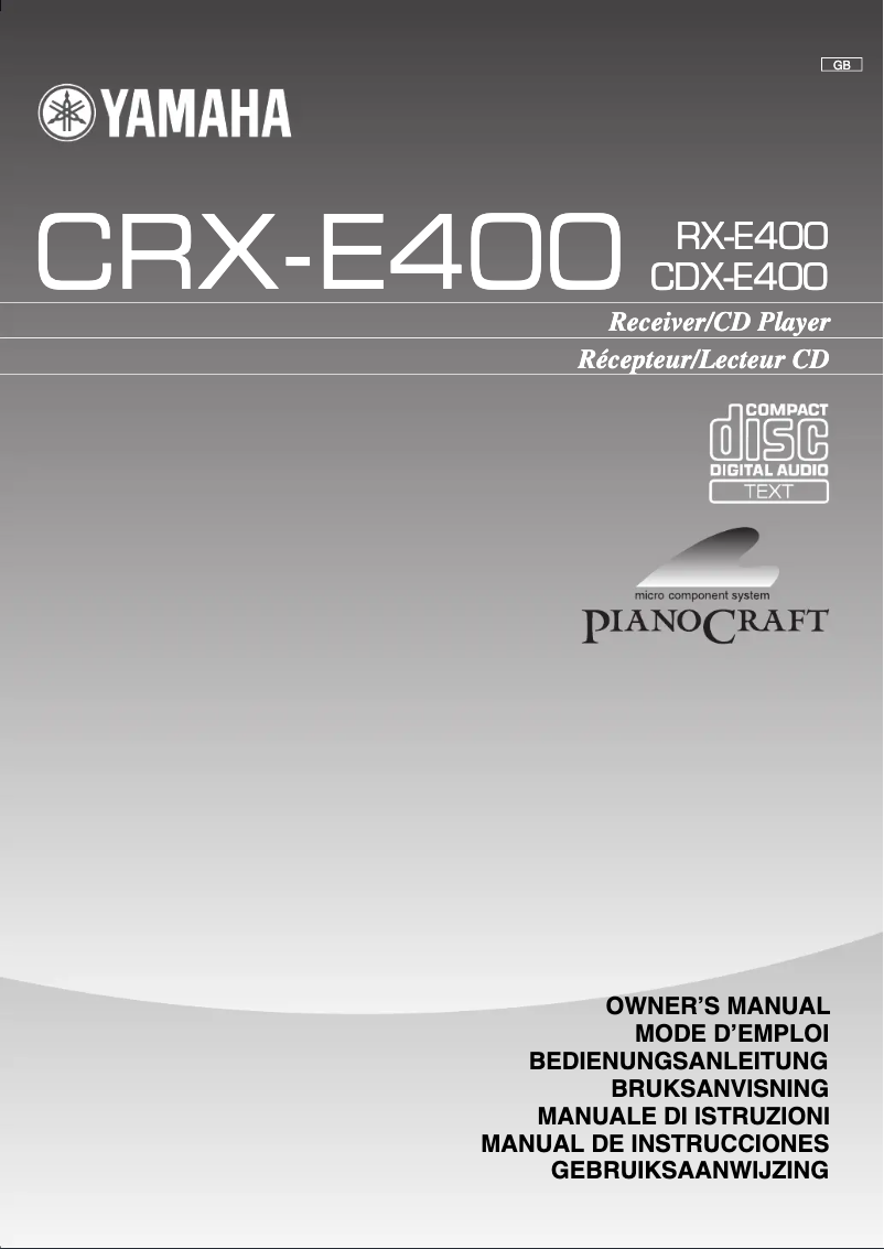 Image de la première page du manuel de l'appareil CRX-E400