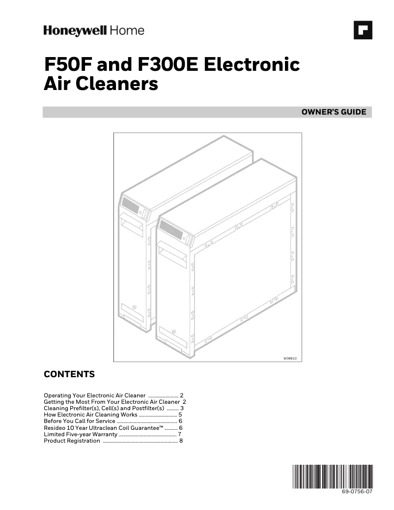 Page n°1 - Manuel utilisateur Honeywell F300B2012