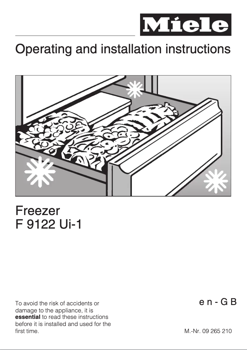 Page 1 de la notice Manuel utilisateur Miele F9122 UI-1