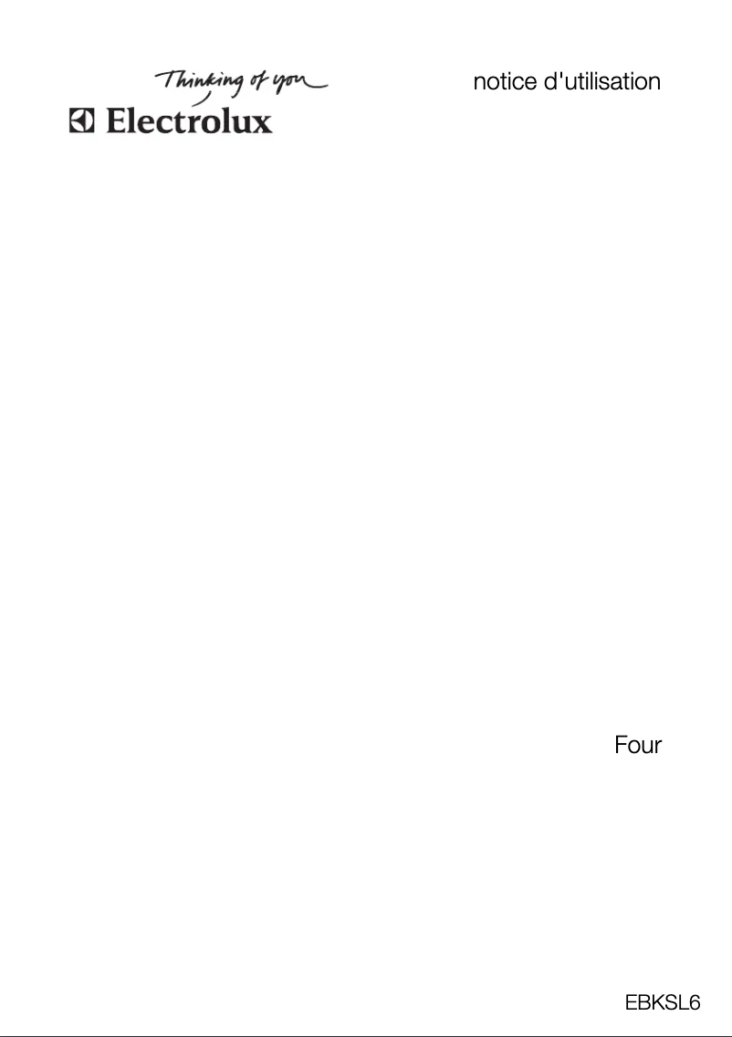 Page 1 de la notice Manuel utilisateur Electrolux EBKSL6SP