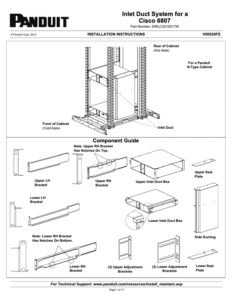 Page n°1 - Guide d'installation Panduit DIRLC3210S17W