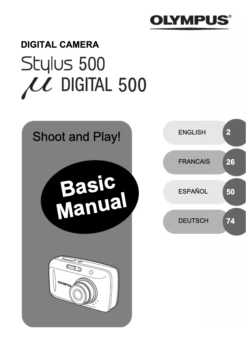 Page 1 de la notice Manuel utilisateur Olympus Stylus 500 Digital