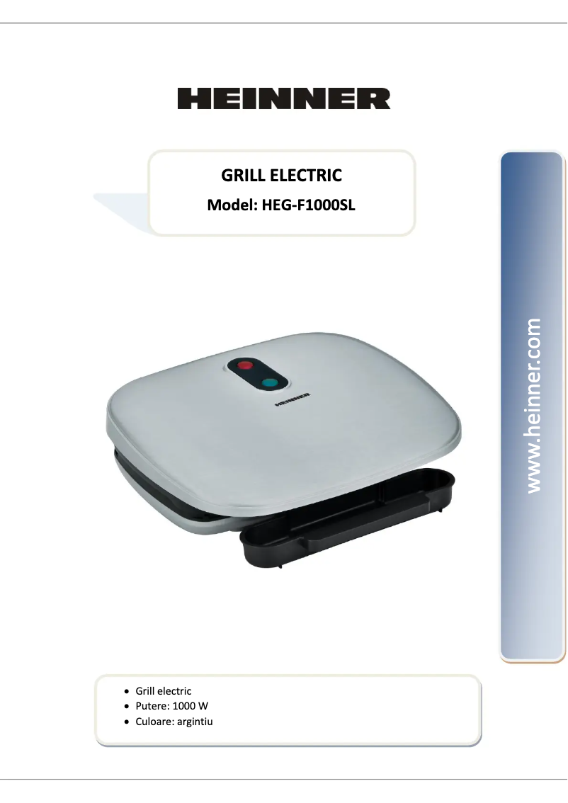 Image de la première page du manuel de l'appareil HEG-F1000SL