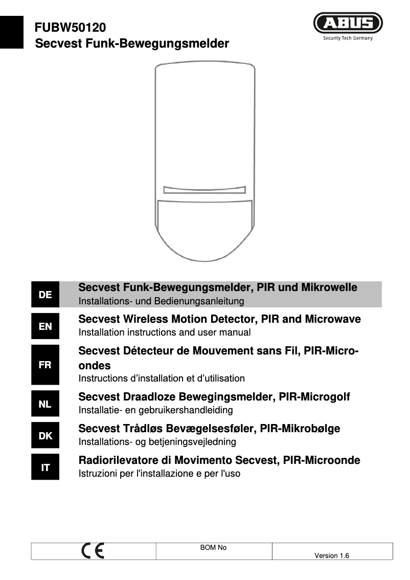 Image de la première page du manuel de l'appareil FUBW50120