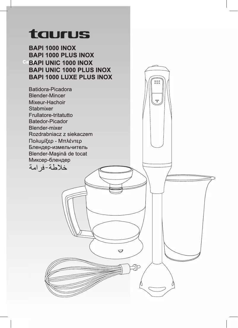 Page n°1 - Manuel utilisateur Taurus Bapi 1000 Inox