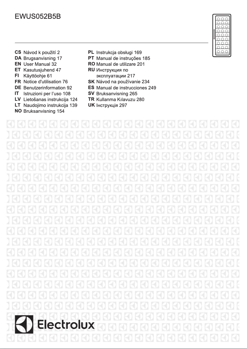 Image de la première page du manuel de l'appareil EWUS052B5B