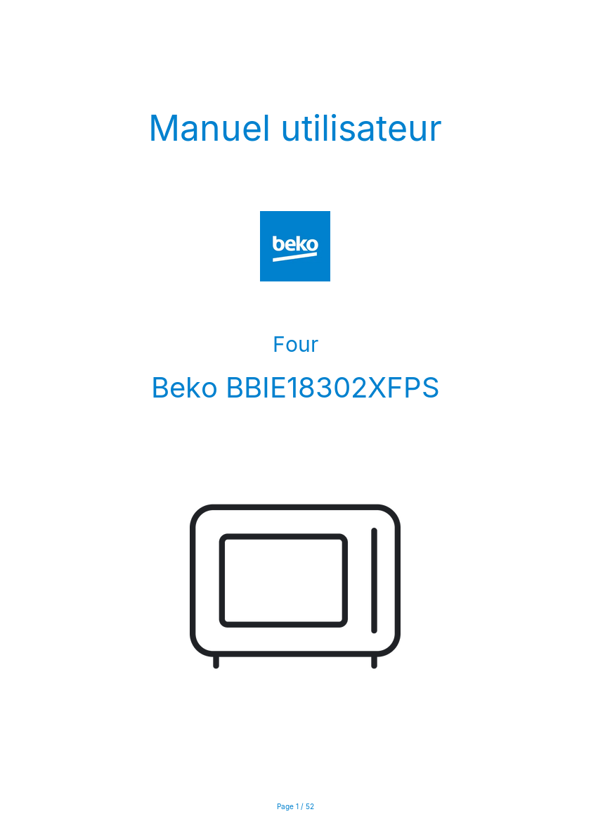 Image de la première page du manuel de l'appareil BBIE18302XFPS