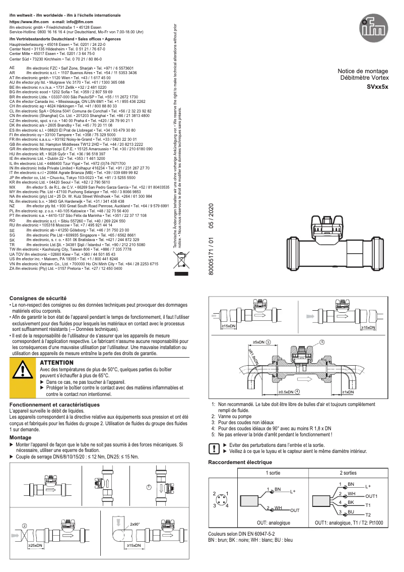 Page n°1 - Manuel utilisateur IFM SV6050