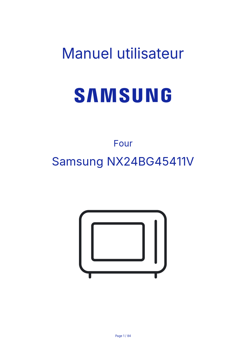 Page n°1 - Manuel utilisateur Samsung NX24BG45411V