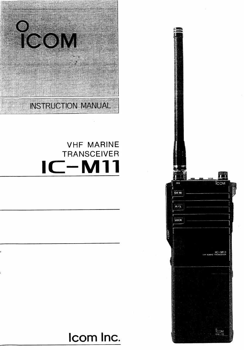 Image de la première page du manuel de l'appareil IC-M11
