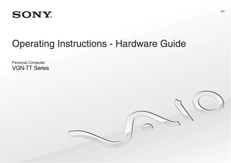 Página 1 del manual Manual de usuario Sony Vaio VGN-TT36MD