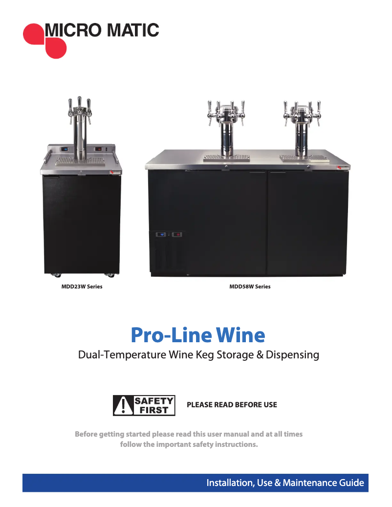 Page 1 de la notice Manuel utilisateur Micro Matic MDD36S-E