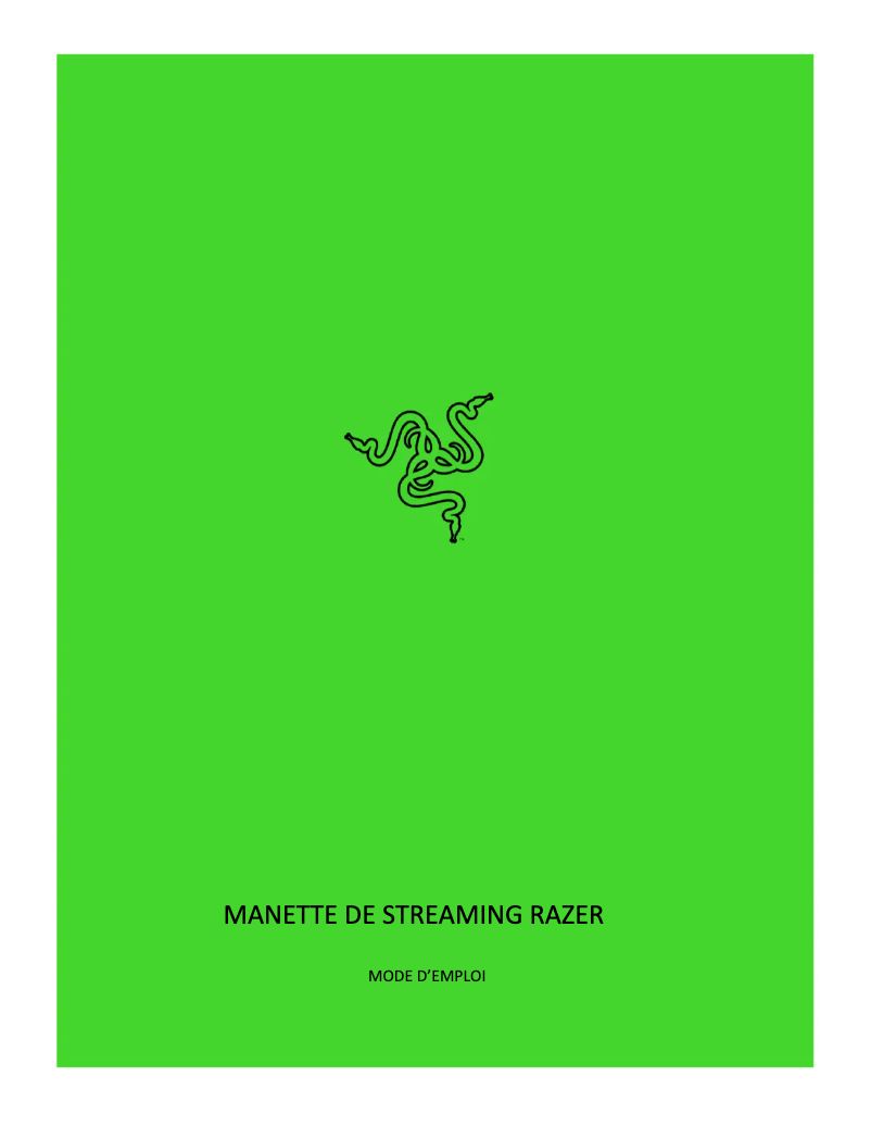 Page 1 de la notice Manuel utilisateur Razer Stream Controller