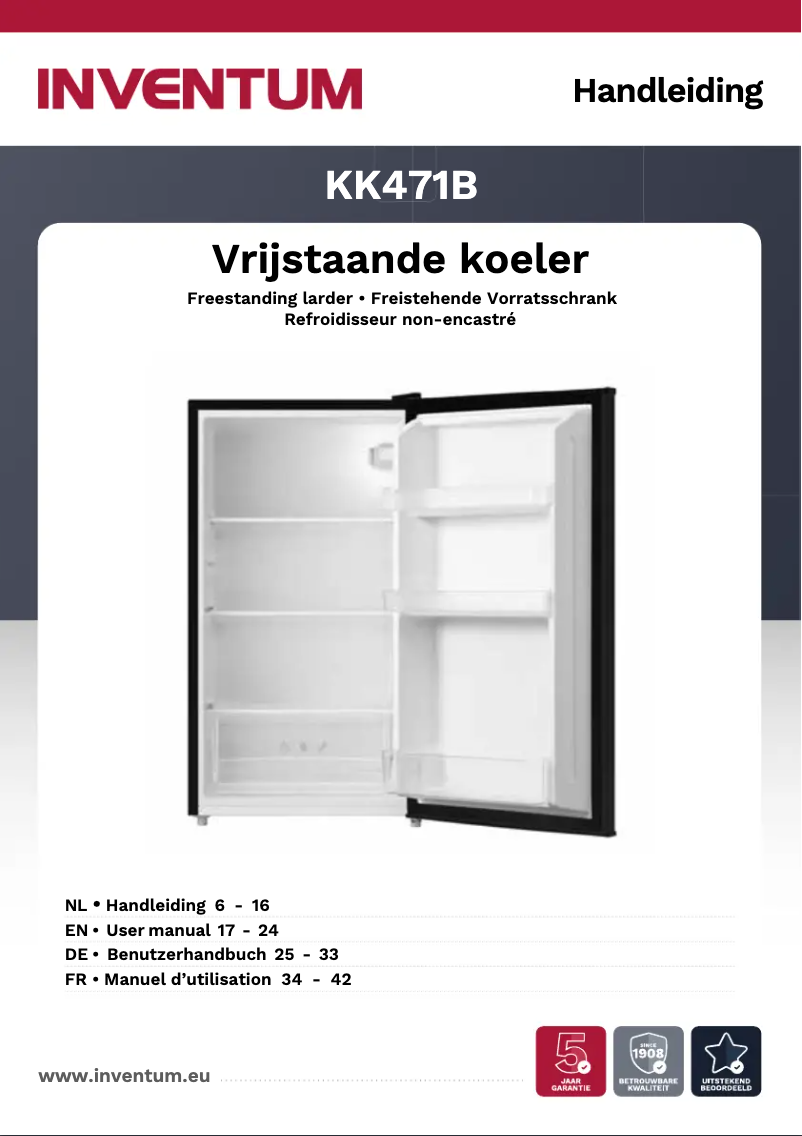 Page 1 de la notice Manuel utilisateur Inventum KK471B