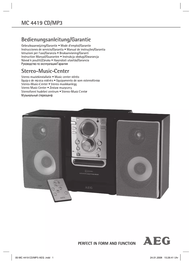 Page n°1 - Manuel utilisateur AEG MC 4419