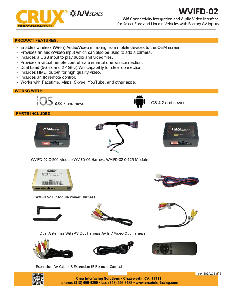 Página 1 del manual Manual de usuario CRUX WVIFD-02