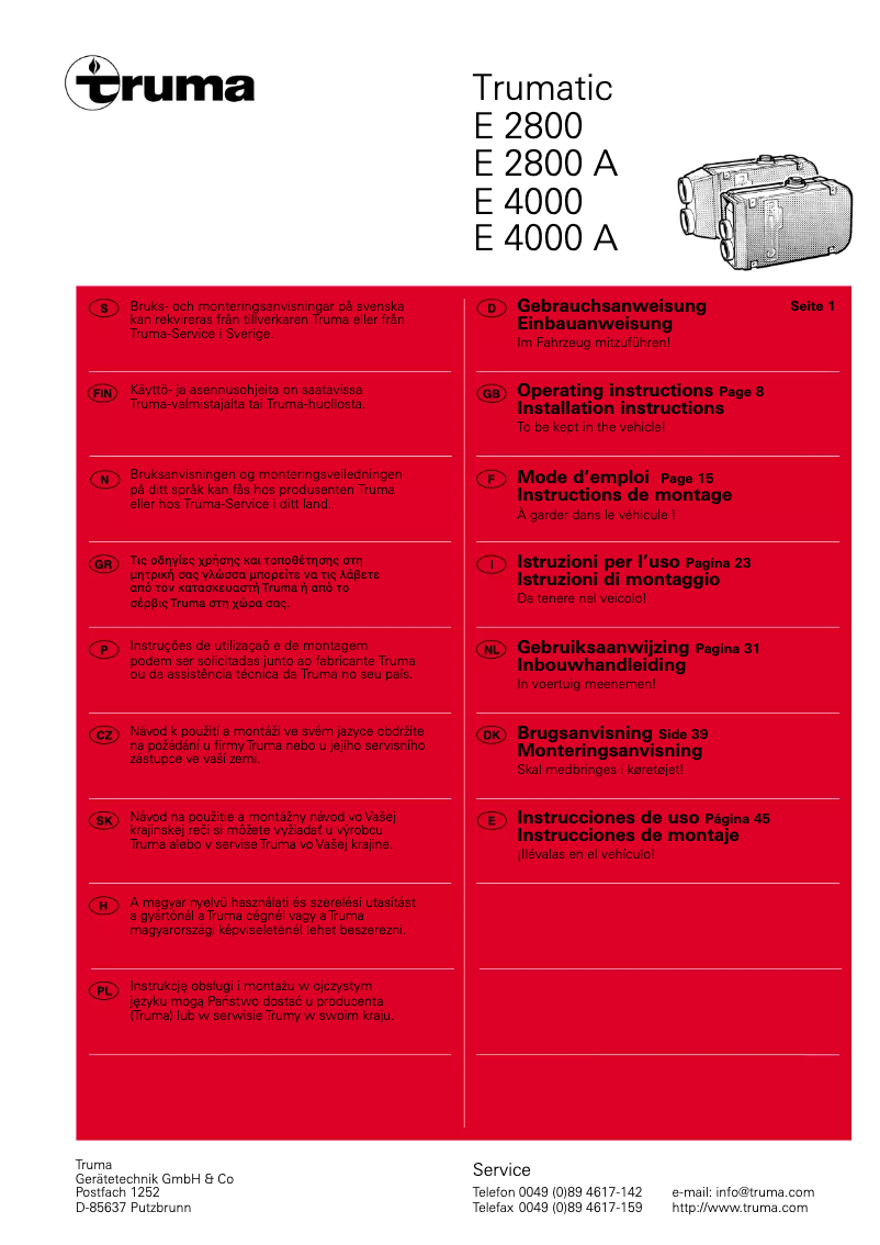 Page n°1 - Manuel utilisateur Trumatic E 2800 A