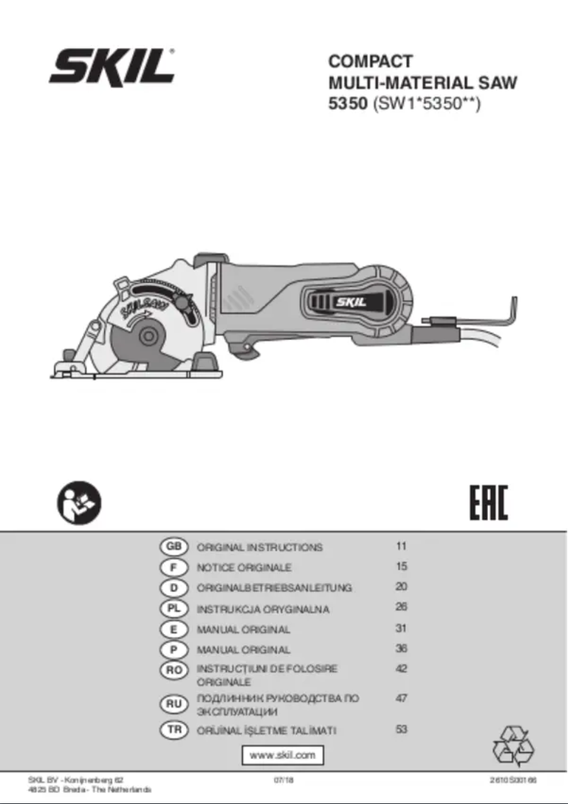 Page n°1 - Manuel utilisateur Skil 5350 GA
