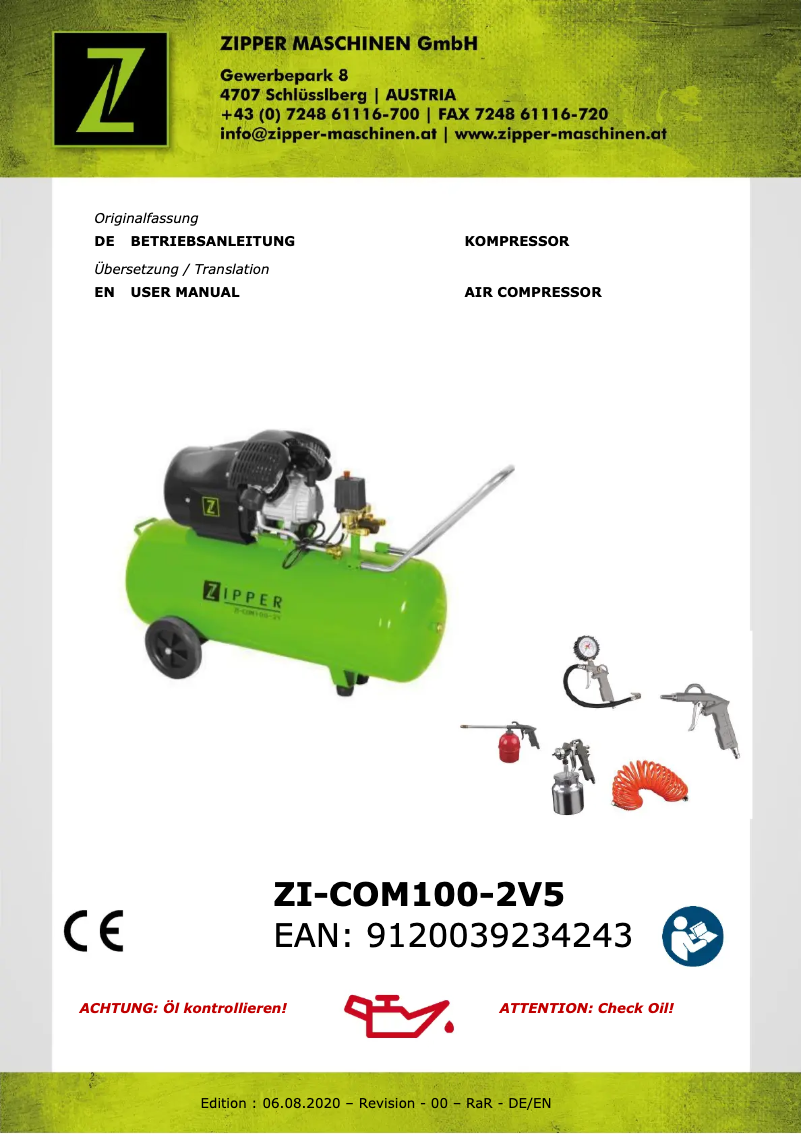 Página 1 del manual Manual de usuario Zipper ZI-COM100-2V