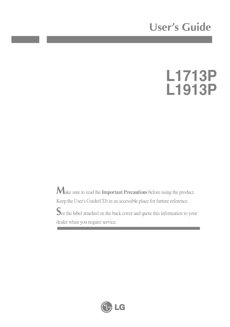 Page 1 de la notice Manuel utilisateur LG L1713P