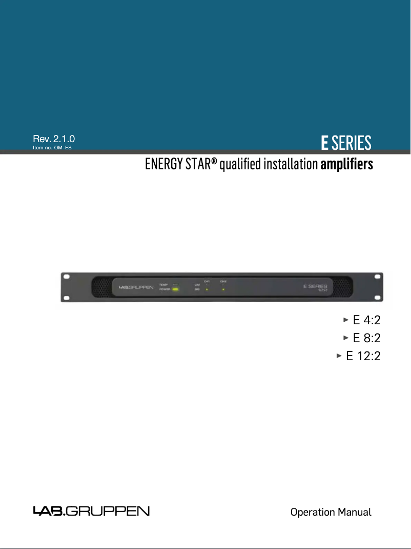 Page 1 de la notice Manuel utilisateur Lab Gruppen E 12:2