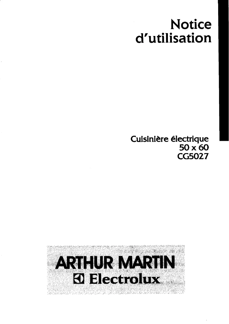Page 1 de la notice Manuel utilisateur Arthur Martin-Electrolux CE5027W