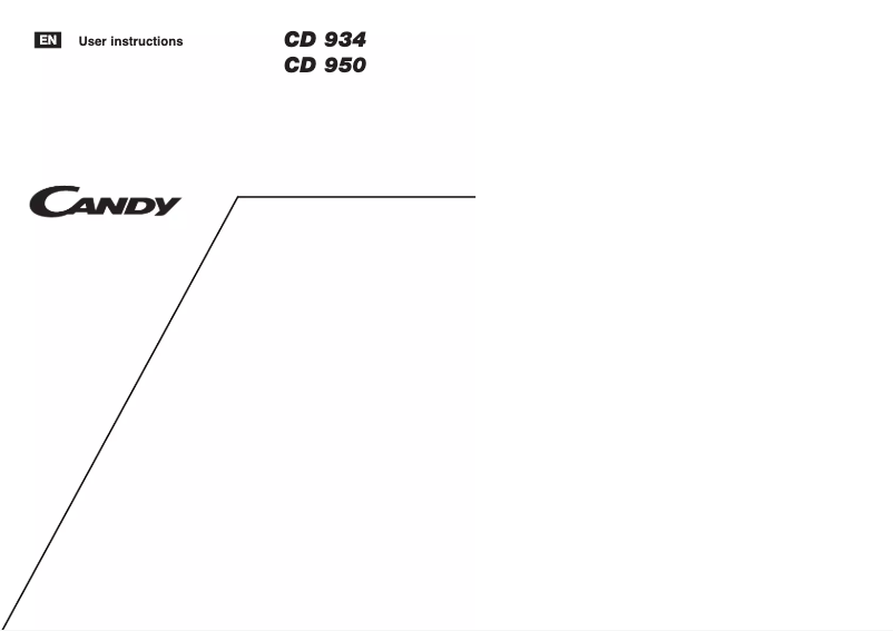 Page n°1 - Manuel utilisateur Candy CD 950 UK